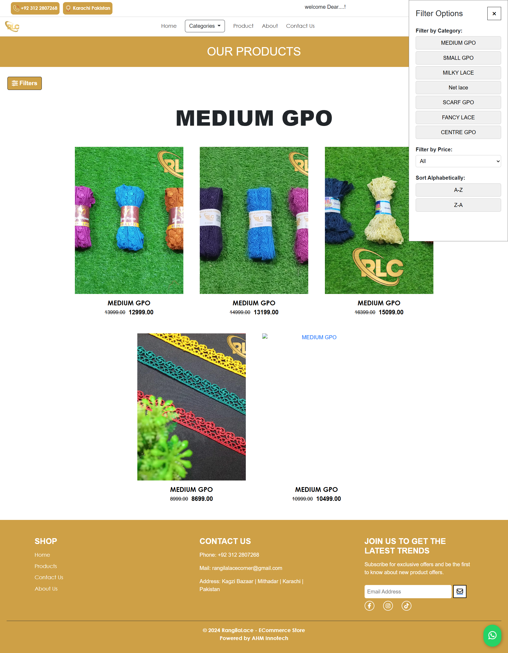 Ecommerce Website for Lace Business