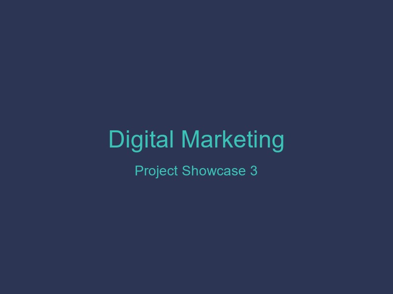 Digital Marketing - Showcase 3