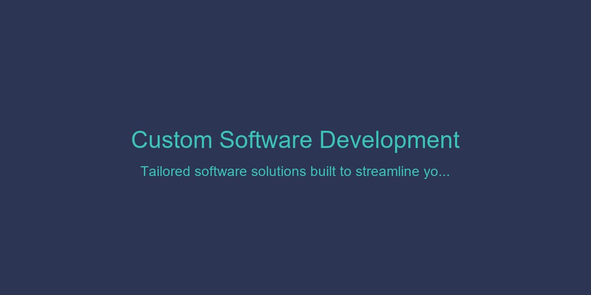 Custom Software Development